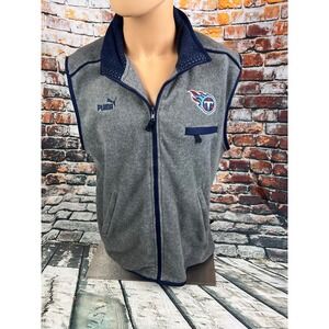 Puma Tennessee Titans NFL Fleece Vest M/M Gray‎ Blue Zip Up NFL Logo